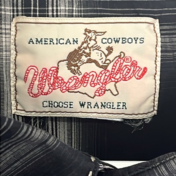 Men’s black Wrangler pearl snap long sleeve shirt with pockets L/XL - Picture 3 of 10